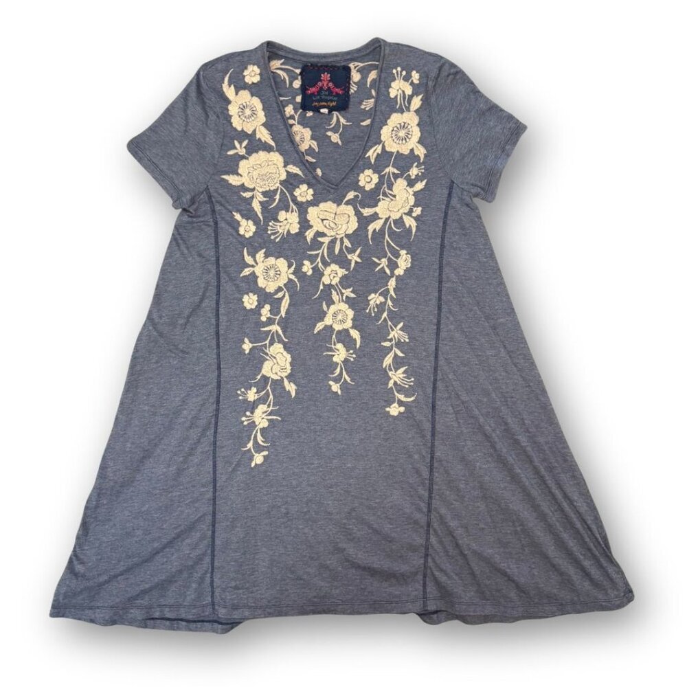 NWOT Johnny Was Embroidered Blue Tunic Dress Size Medium - Picture 4 of 5